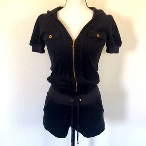 Juicy Couture Black Terry Cotton Jumper Size P